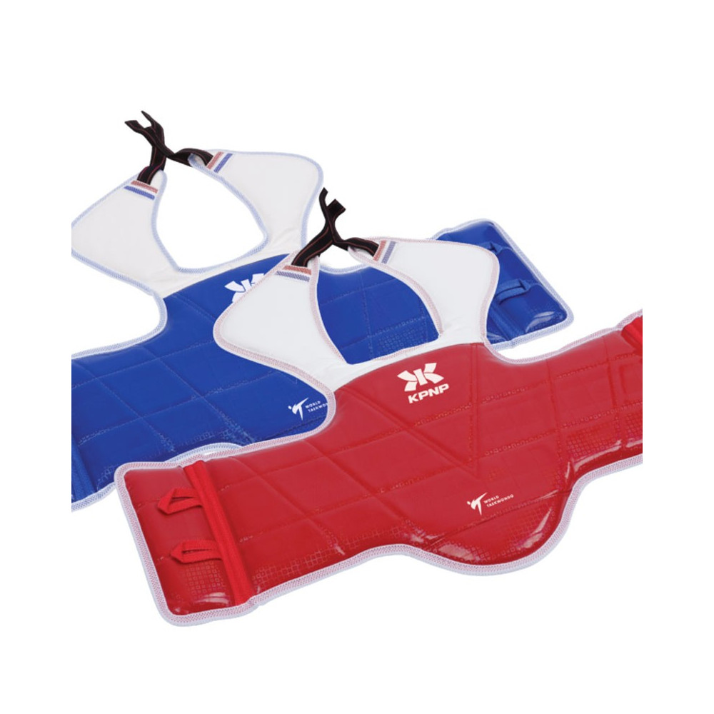 corazza taekwondo KPNP omoogata WT reversibile rosso/blu