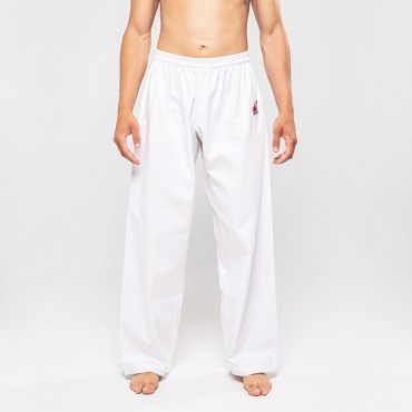 pantaloni karate taekwondo bianco Fujimae