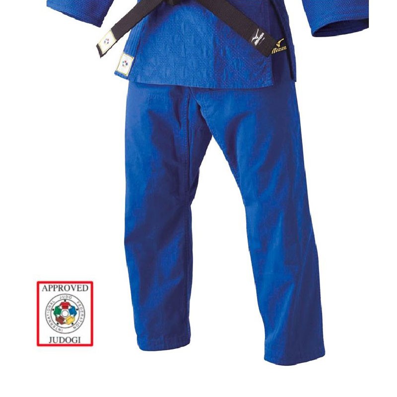pantaloni judo Mizuno Yusho blu IJF