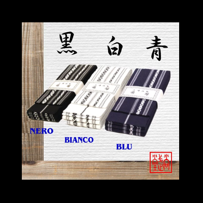 Made in Japan. Colori disponibili : nero, bianco e blu; con ricami e doubleface