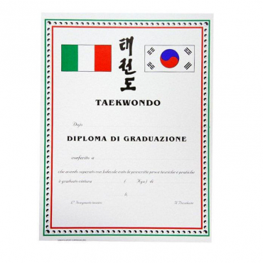 diploma graduazione Taekwondo