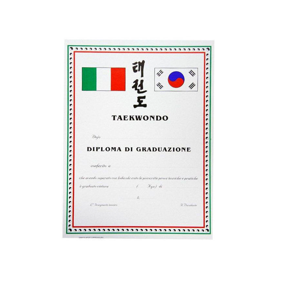 diploma graduazione Taekwondo diploma graduazione Taekwondo