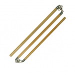 Nunchaku a tre sezioni in canna naturale con catene.