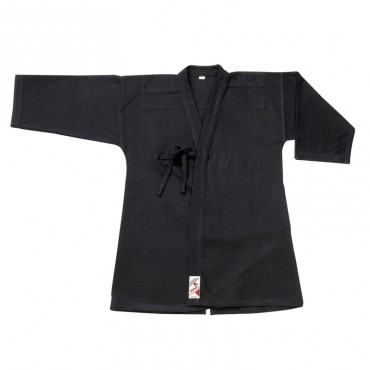Kendogi giacca Kendo cotone nero rinforzata con laccetti per chiusura