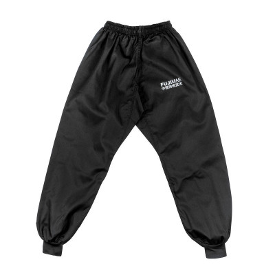 pantaloni kung fu cotone nero con elastico in vita e caviglia