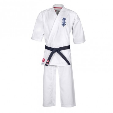 Karategi Kyokushin cotone bianco ricamato